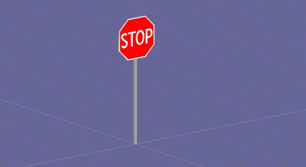 Modele 3d De Panneau Stop Gratuit Turbosquid