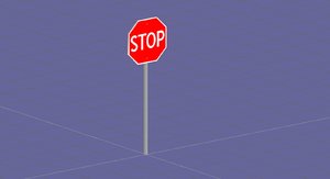 free stop sign 3d model