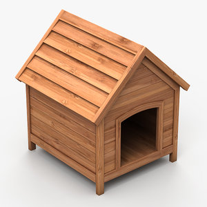 3d model doghouse wood