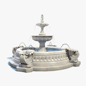 3d max fountain exterior water