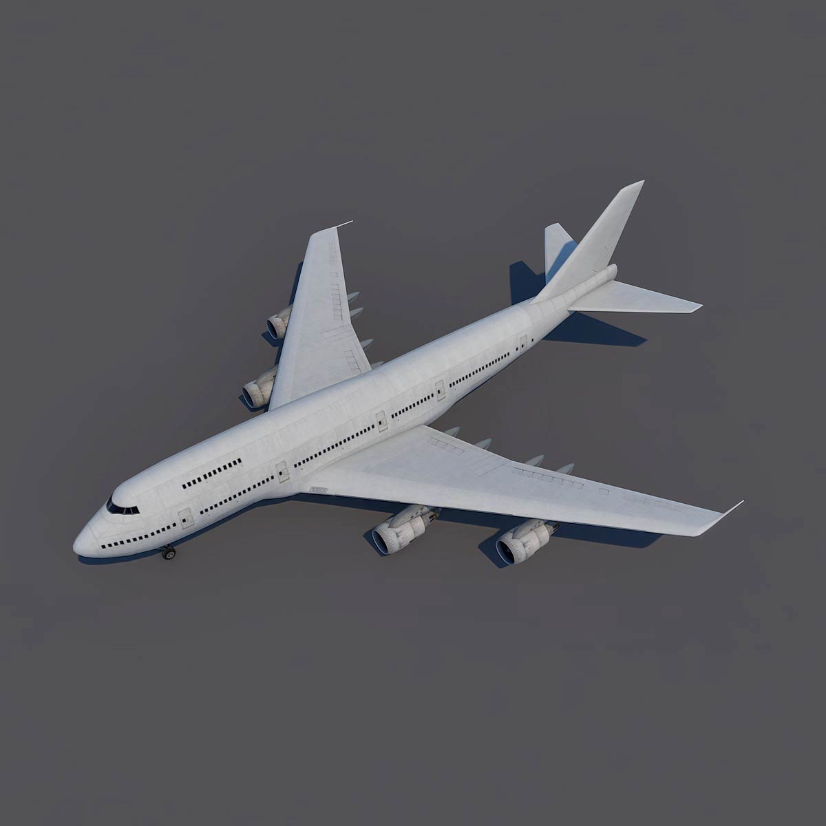 波音747-200通用白色3d模型
