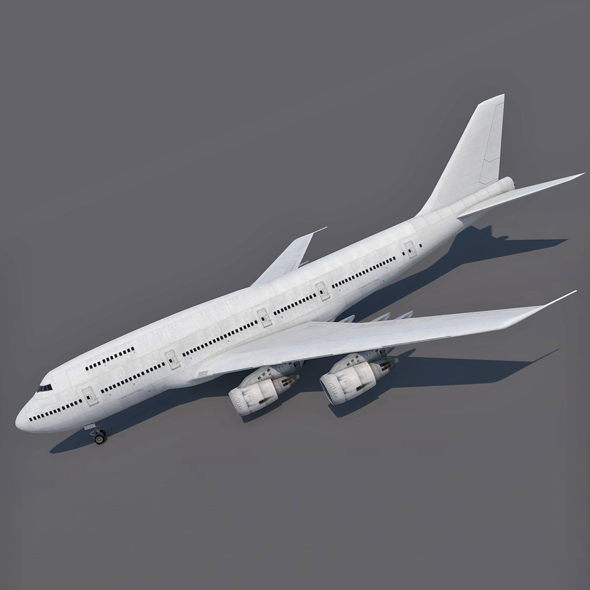 波音747-200通用白色3d模型