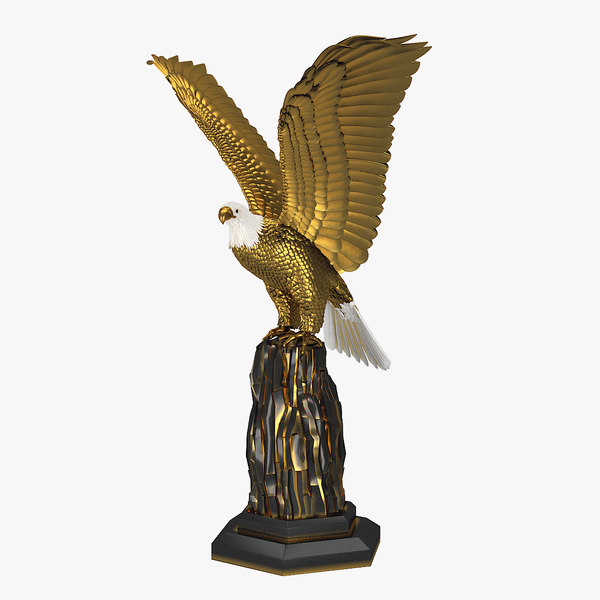 3d model of realistic golden eagle sculpture