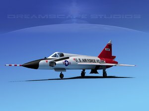 3d model of f-102 convair air force