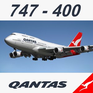 3d boeing 747-400 qantas