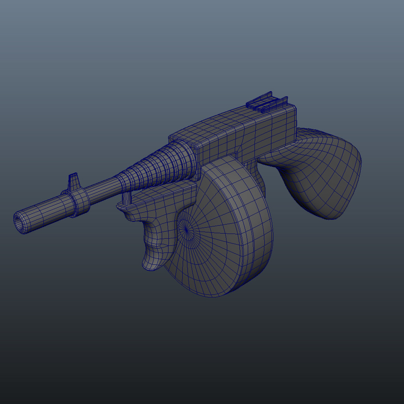 cartoon gun 3d model