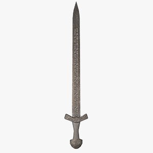 3d model viking runic sword