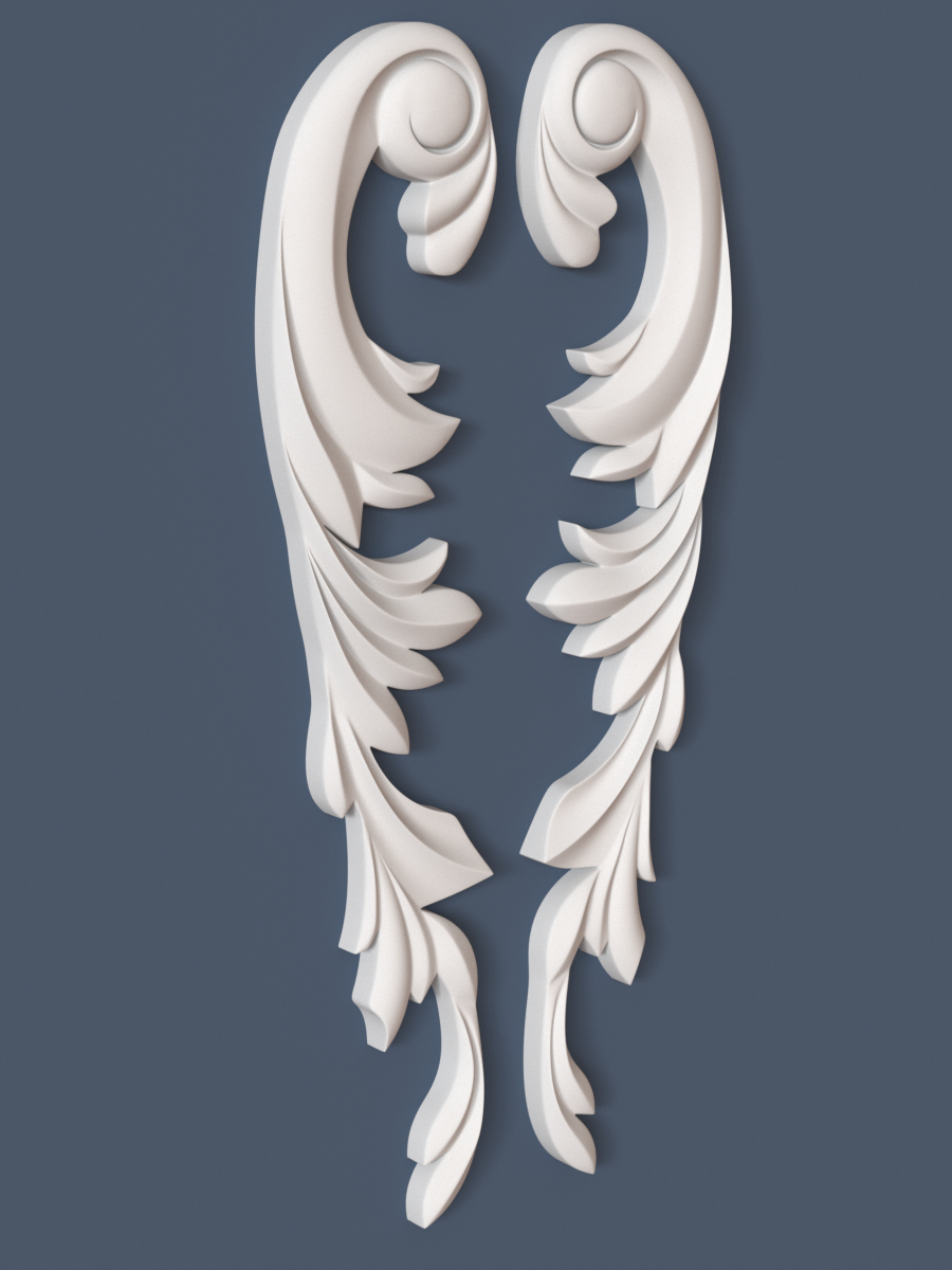 3d model decorative scroll