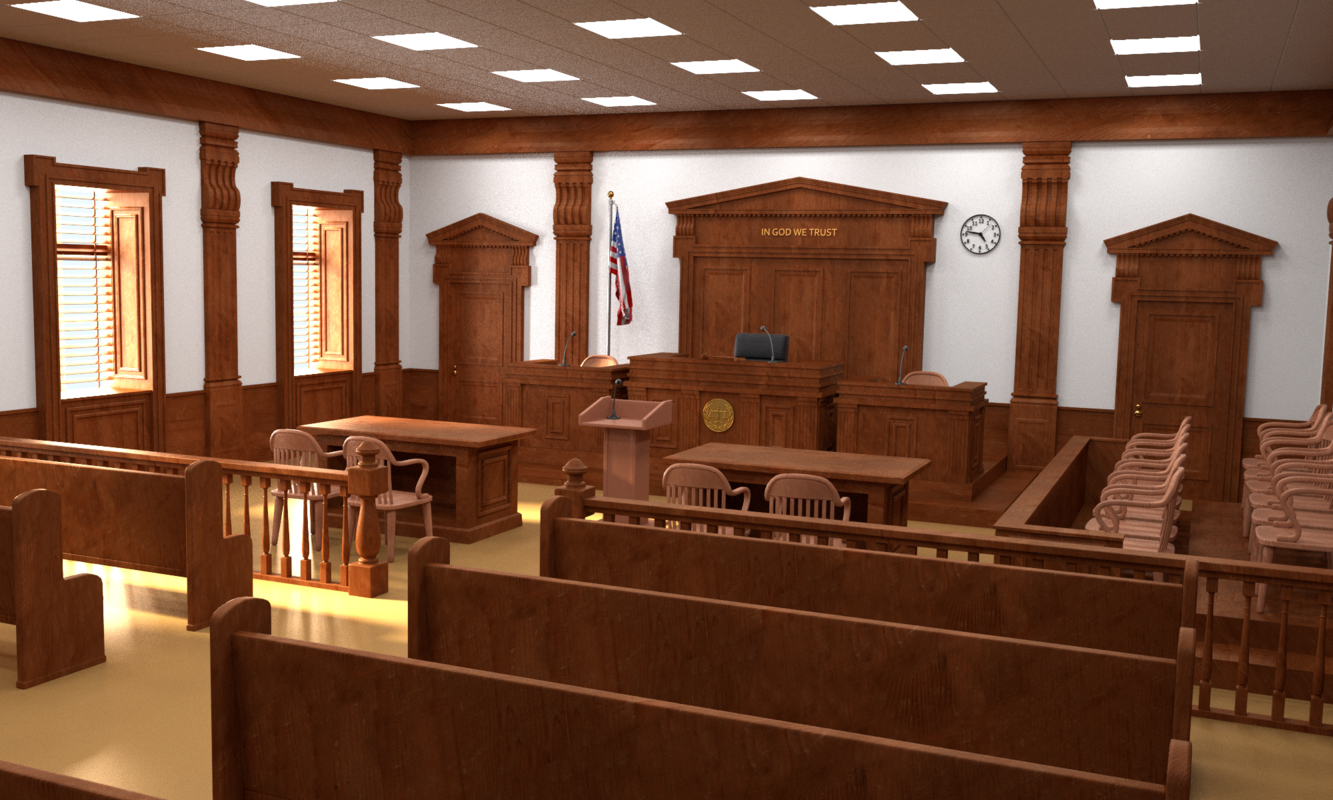 3d court room courtroom model