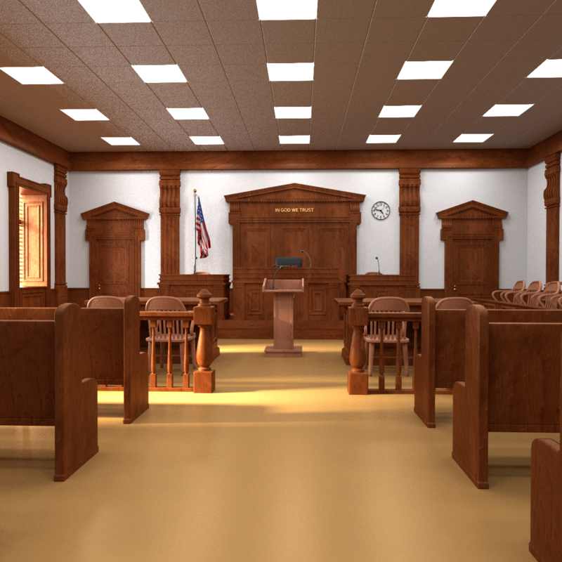 3d court room courtroom model