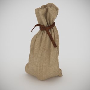 3d sack tied leather model