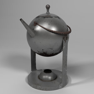 3d old vintage teapot