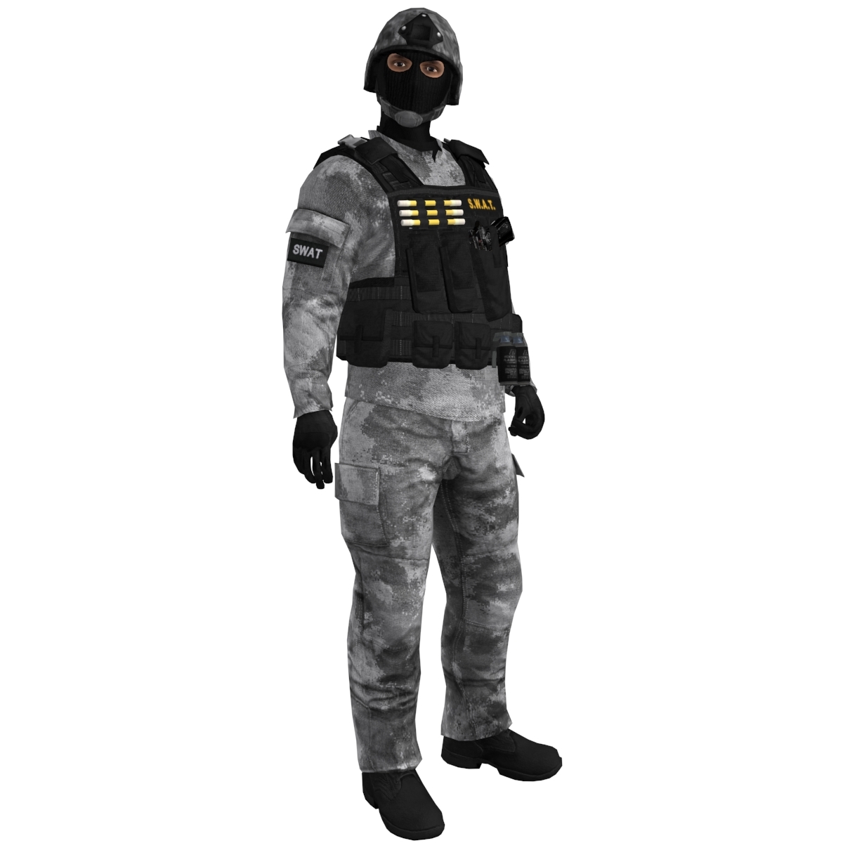 3d rigged swat soldier model