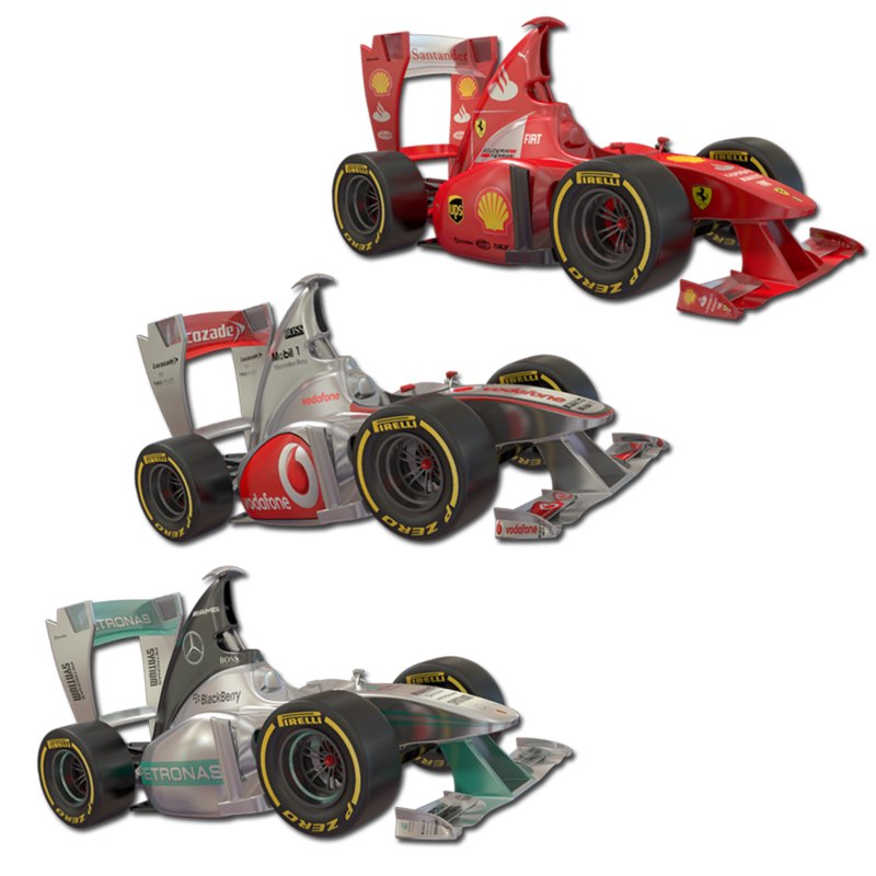 3d cartoon formula 1 model