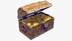 3ds max old wooden treasure chest