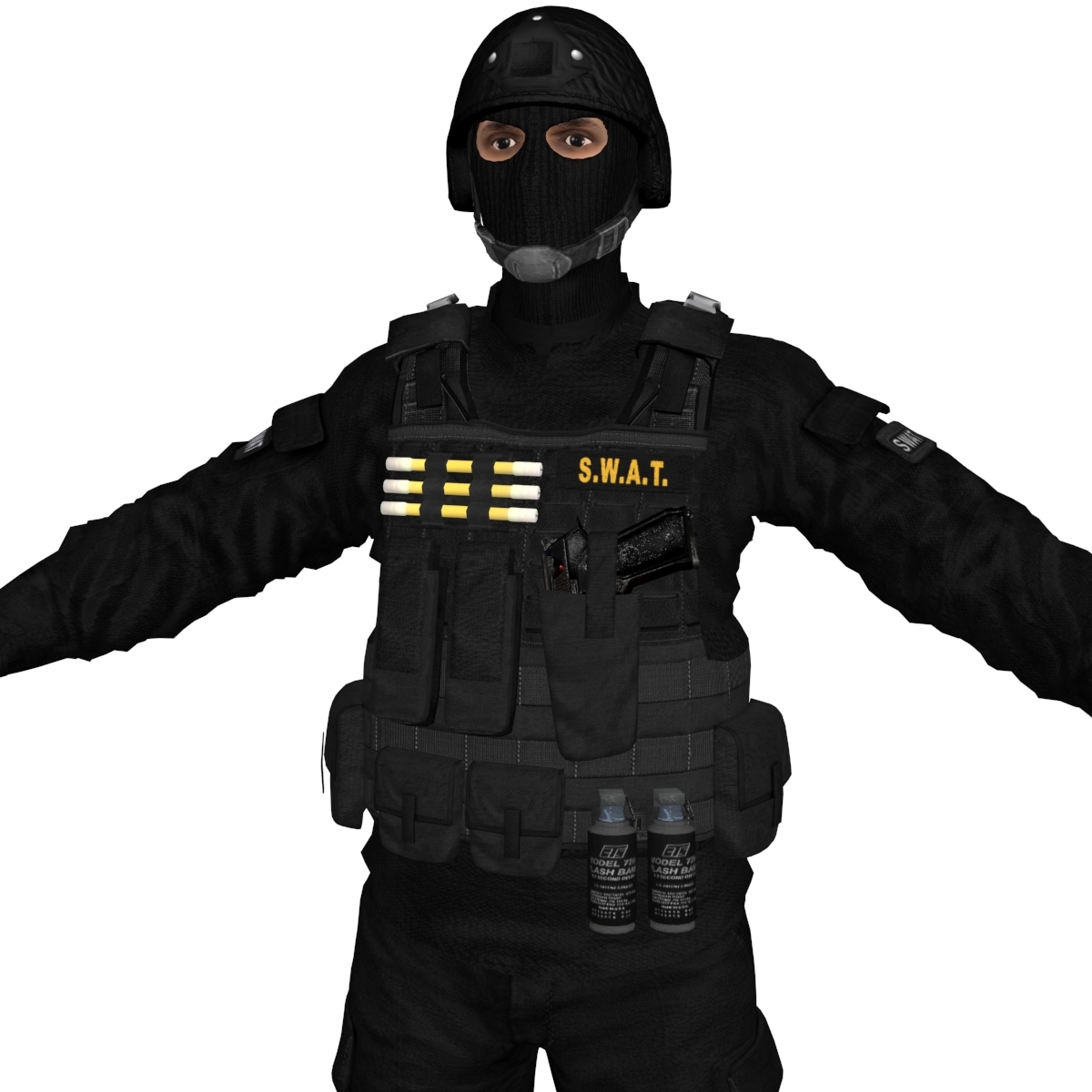 3d rigged swat soldier model