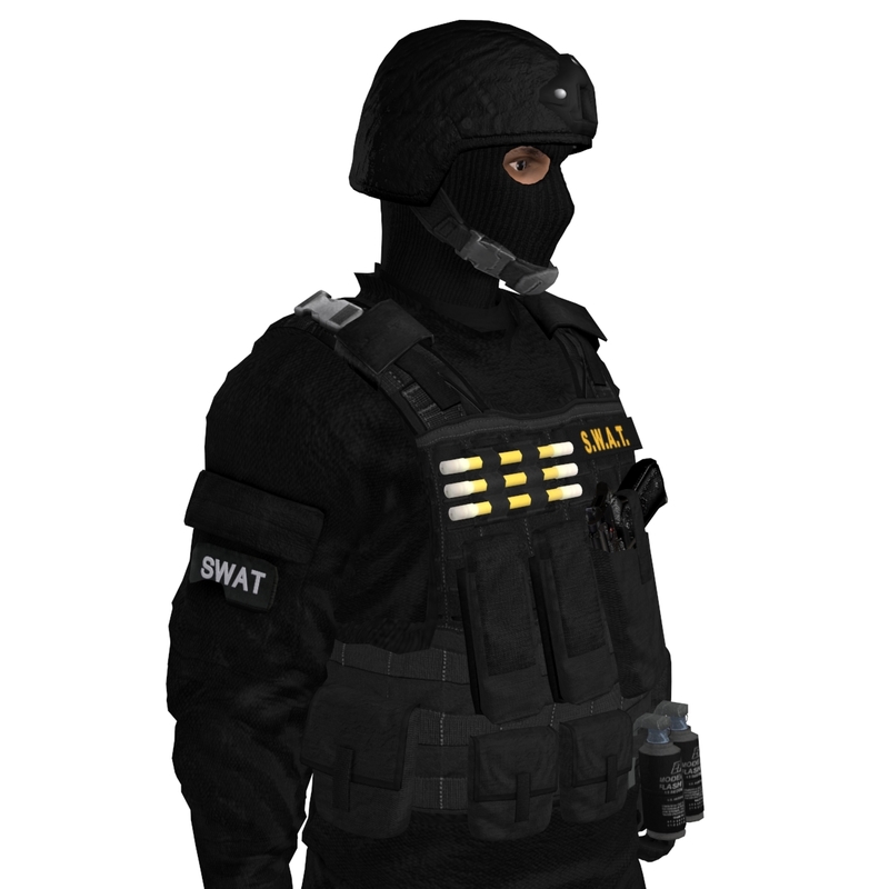 3d rigged swat soldier model