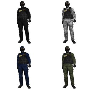 3d rigged swat soldier