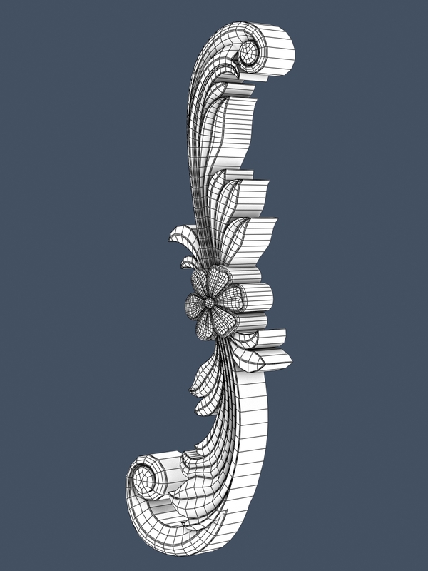 3d model decorative scroll