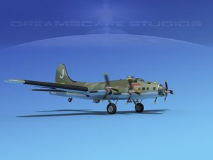 3d model b-17 hp boeing flying fortress