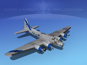 b-17 hp boeing flying fortress 3d model