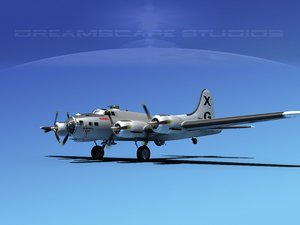 3d b-17 hp boeing flying fortress model