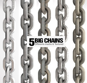 5 big chains realistic 3d model