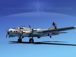 3d b-17 boeing flying fortress model