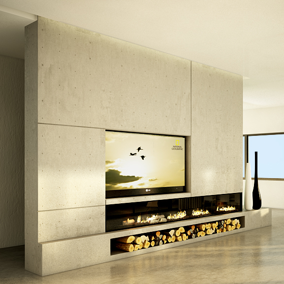Modern Tv Concrete Wall 3d Max