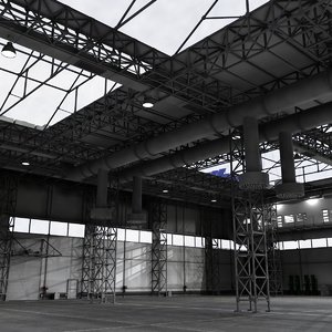 3d industrial building warehouse