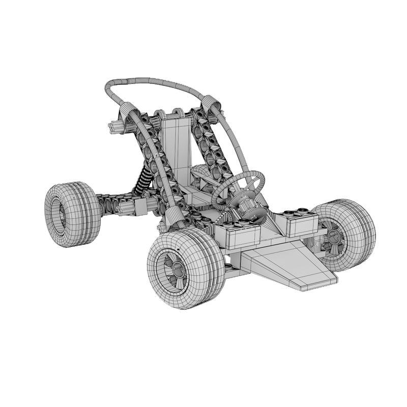 lego car rigging animation 3d model