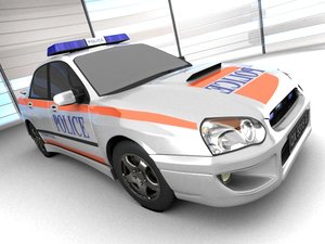 subaru wrx police 3d model