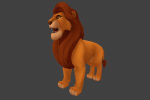 ready simba cartoon lion fbx