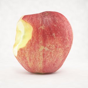 3ds max realistic crunched apple