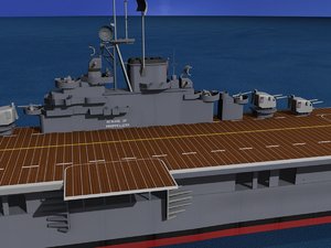 3d model of anti-aircraft class carriers ticonderoga