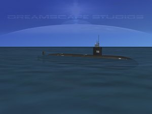 3d model of ship los angeles class submarine