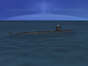 3d model ship los angeles class submarine