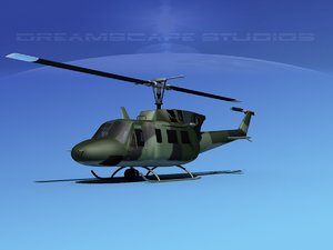 3d model of uh1-n bell uh-1n helicopter