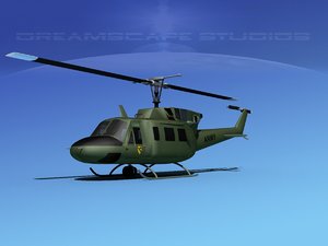 uh1-n bell uh-1n helicopter 3d model