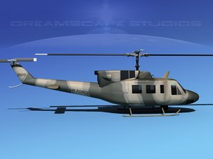 3d model uh1-n bell uh-1n helicopter