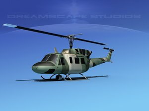 uh1-n bell uh-1n helicopter 3d model