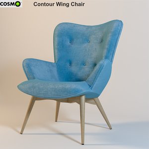 3ds max contour wing chair