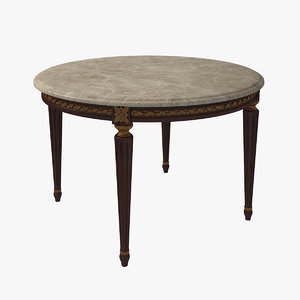 3d french louis xvi dining table model
