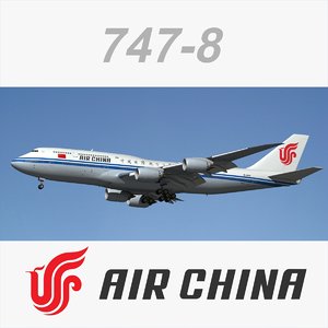 3dsmax boeing 747-8 air china