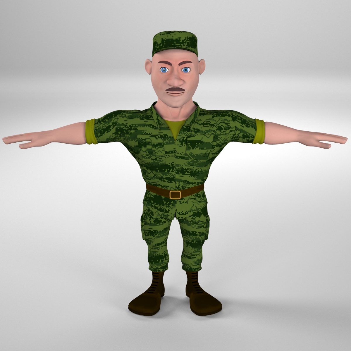 Cartoon Soldier - free 3d models cartoon soldger