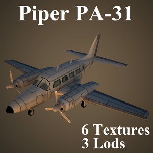 3d model of piper navajo low-poly