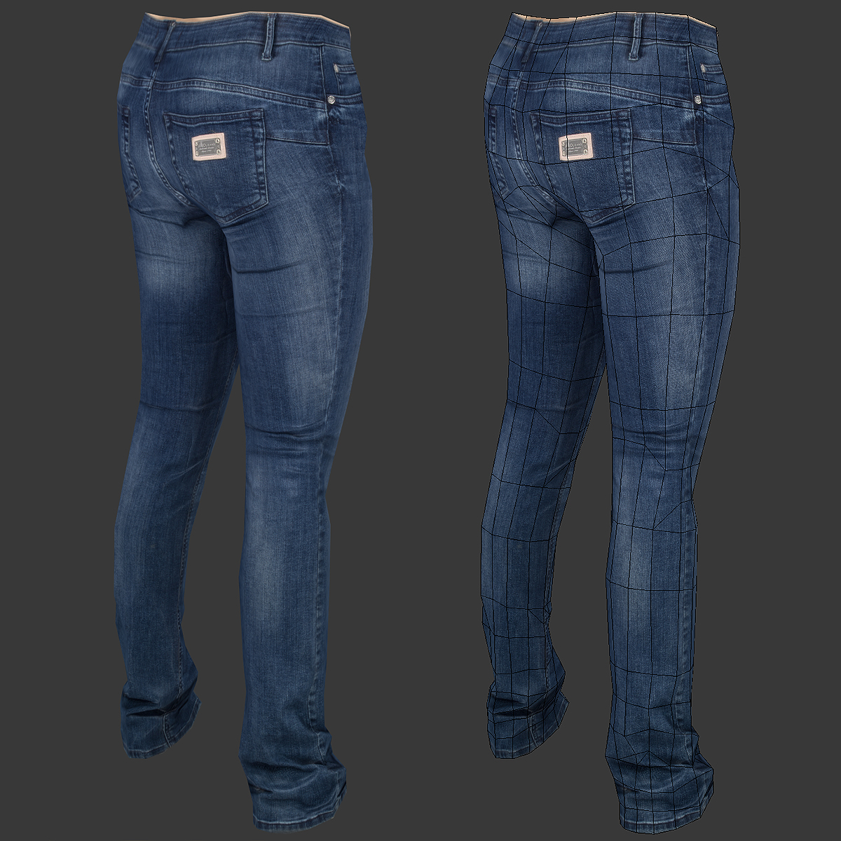 牛仔裤女3d模型