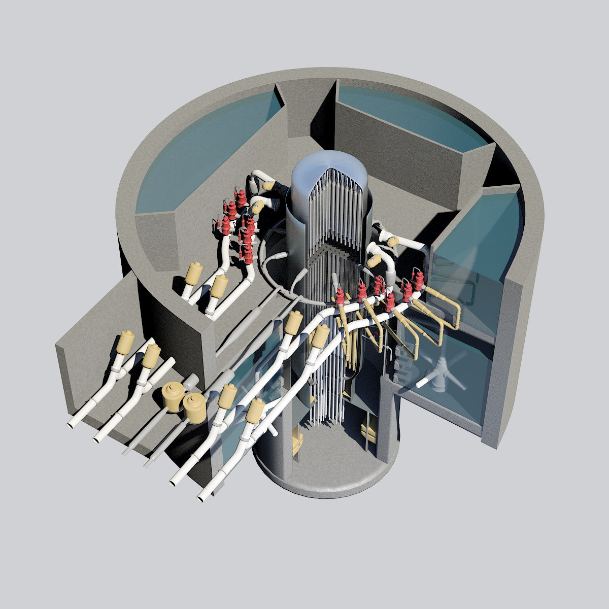 3d nuclear reactor - cutaway