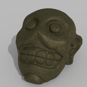 mayan face sculpture 3d model