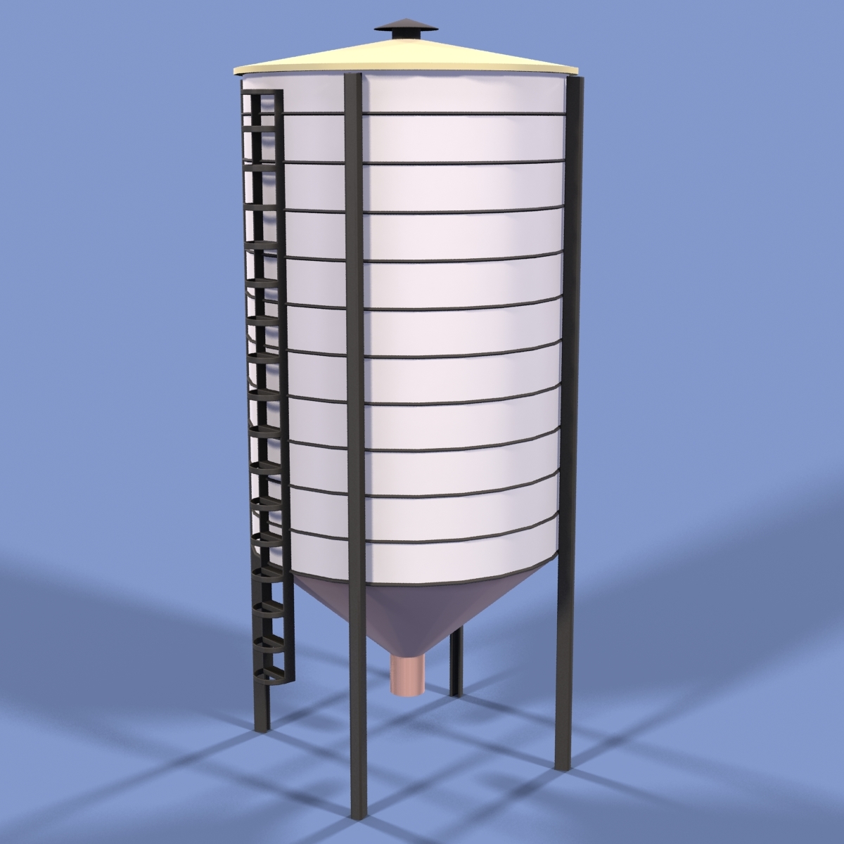 silo grain 3d model